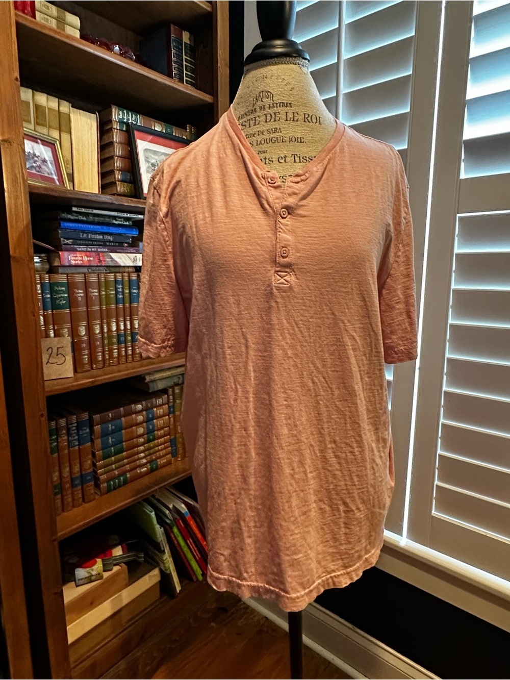 H&M Mauve Ribbed Henley Top